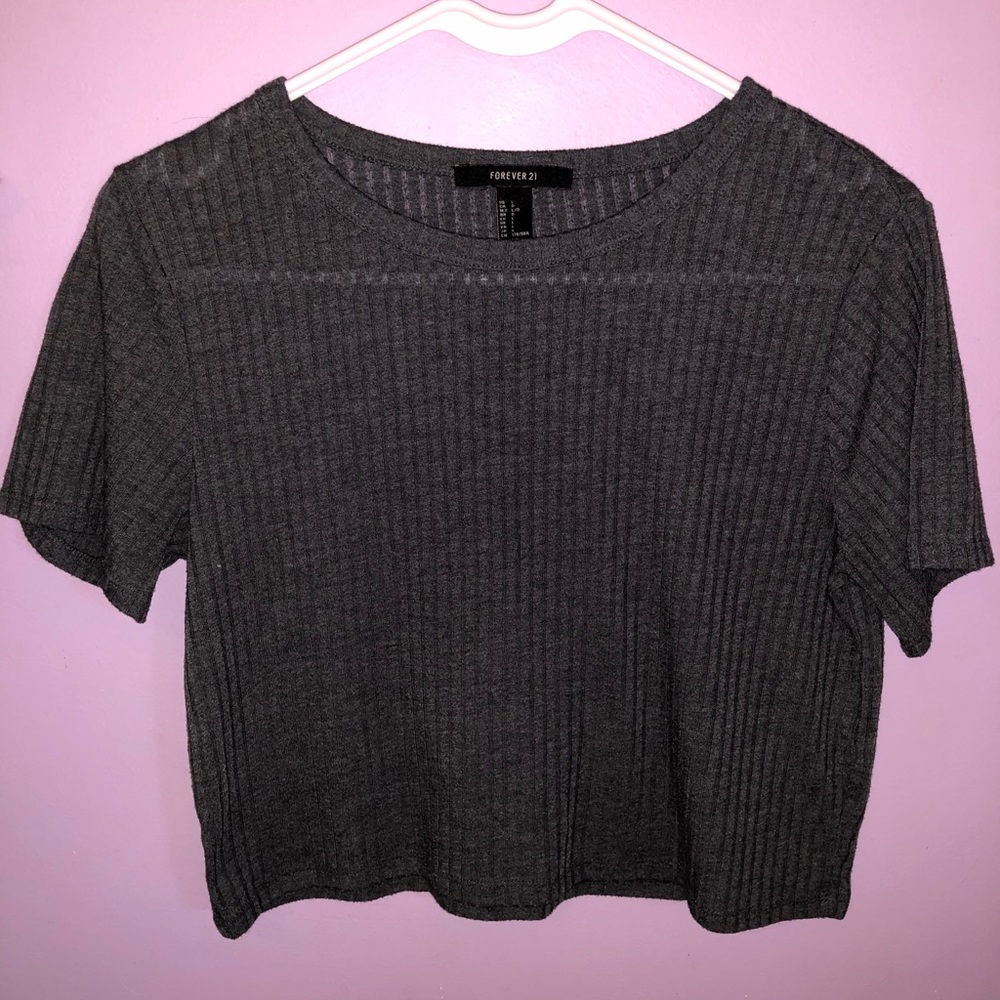 Gray crop top